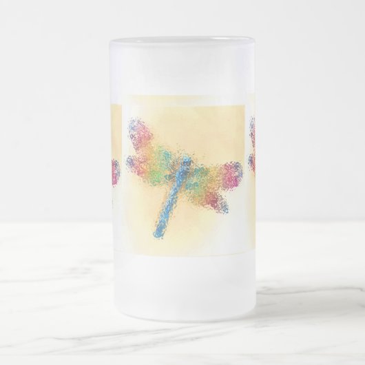 Crystalized Dragonfly (gelb) Mattglas Bierglas (Mittel)