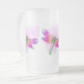 Crystalized Dragonfly (pink) Mattglas Bierglas (Vorderseite Links)
