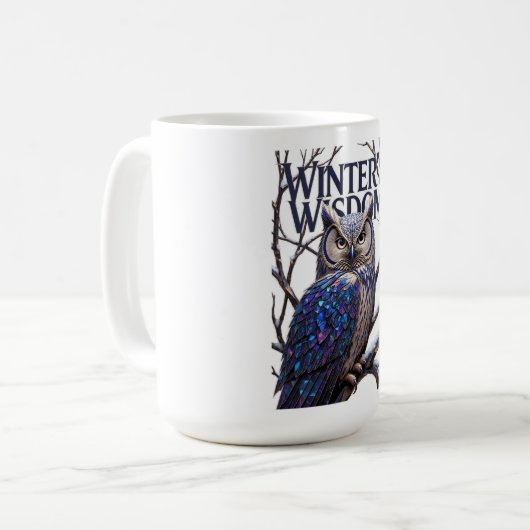 Crystalized Forest Owl T-Shirt, Premium Kaffeetasse (Vorderseite Links)