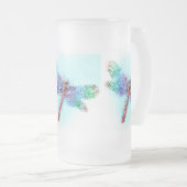 Crystalized Libelle (blau) Mattglas Bierglas (VorderseiteRechts)