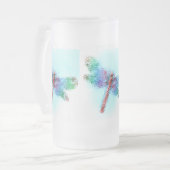 Crystalized Libelle (blau) Mattglas Bierglas (Vorderseite Links)