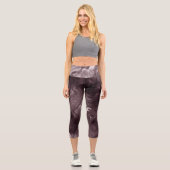 Crystalized Mauve Agate | Dusty Rose Rosa Marmor Capri Leggings (Vorderseite)