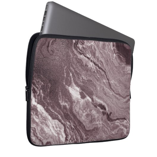 Crystalized Mauve Agate | Dusty Rose Rosa Marmor Laptopschutzhülle (Vorne Rechts)