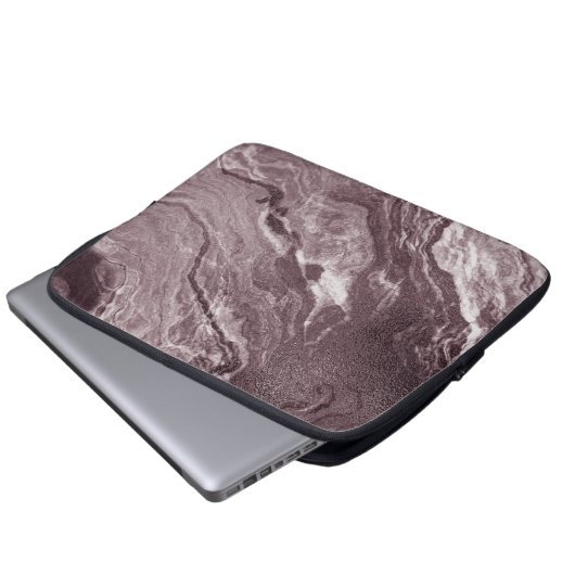 Crystalized Mauve Agate | Dusty Rose Rosa Marmor Laptopschutzhülle (Vorne Knopf)