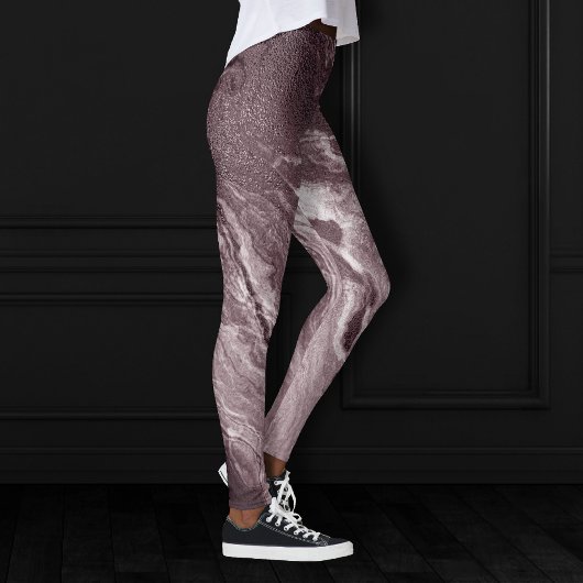 Crystalized Mauve Agate | Dusty Rose Rosa Marmor Leggings