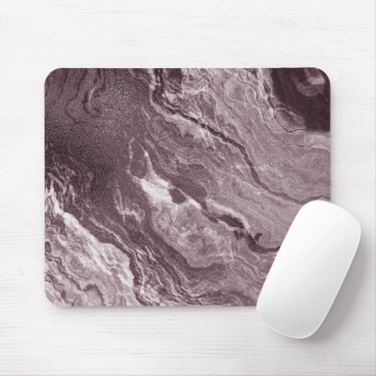 Crystalized Mauve Agate | Dusty Rose Rosa Marmor Mousepad (Mit Mouse)