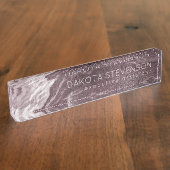 Crystalized Mauve Agate | Dusty Rose Rosa Marmor Namensplakette (Seite)