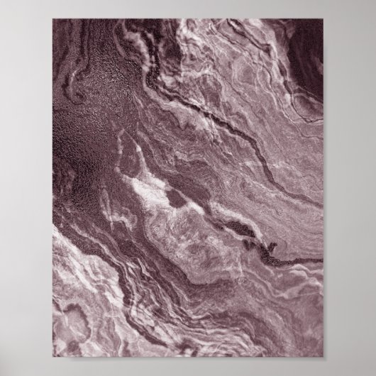 Crystalized Mauve Agate | Dusty Rose Rosa Marmor Poster (Vorne)