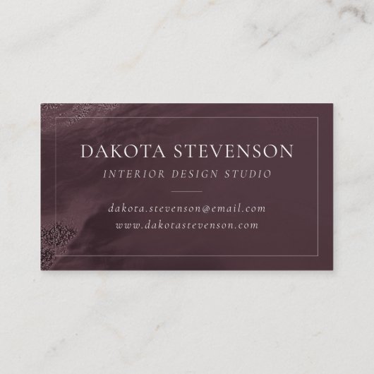 Crystalized Mauve Agate | Dusty Rose Rosa Marmor Visitenkarte (Rückseite)