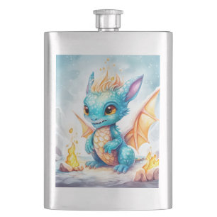Crystalized Niedlich Baby Blue Dragon-68799 Flachmann