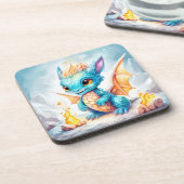 Crystalized Niedlich Baby Blue Dragon-68799 Getränkeuntersetzer (Linke Seite)