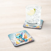 Crystalized Niedlich Baby Blue Dragon-68799 Getränkeuntersetzer (Rechte Seite)