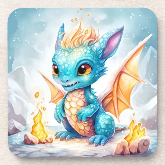 Crystalized Niedlich Baby Blue Dragon-68799 Getränkeuntersetzer (Vorderseite)