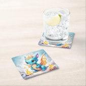 Crystalized Niedlich Baby Blue Dragon-68799 Rechteckiger Pappuntersetzer (Vor Ort)