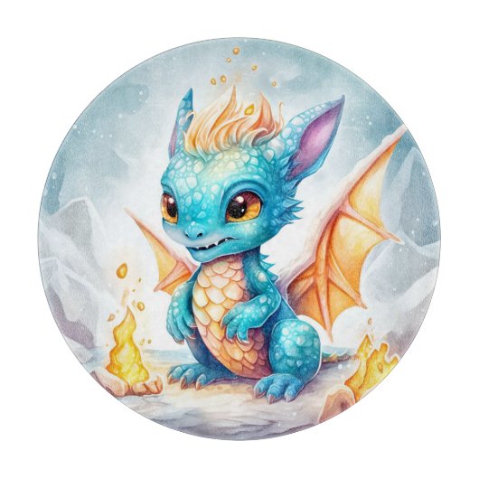 Crystalized Niedlich Baby Blue Dragon-68799 Schneidebrett (Vorderseite)