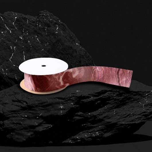 Crystalized Red Agate | Ruby Crimson Marbled Stone Satinband