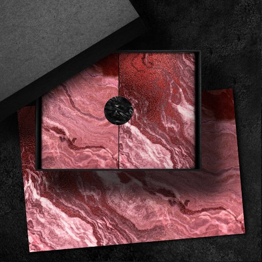 Crystalized Red Agate | Ruby Crimson Marbled Stone Seidenpapier