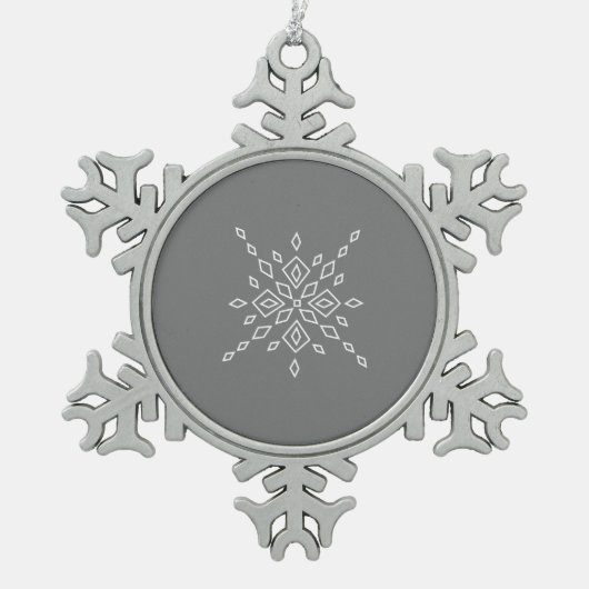 Crystalized Snowflake Schneeflocken Zinn-Ornament (Vorderseite)