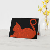 CrystalKatz Red Cat Grußkarten Karte (Gelbe Blume)