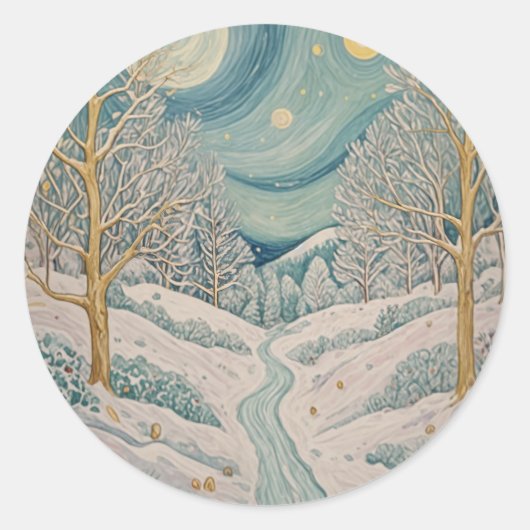 Crystalliierter Bach Runder Aufkleber (Vorderseite)