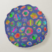 Crystalline Riverbed Winter Blue Rundes Kissen (Rückseite)