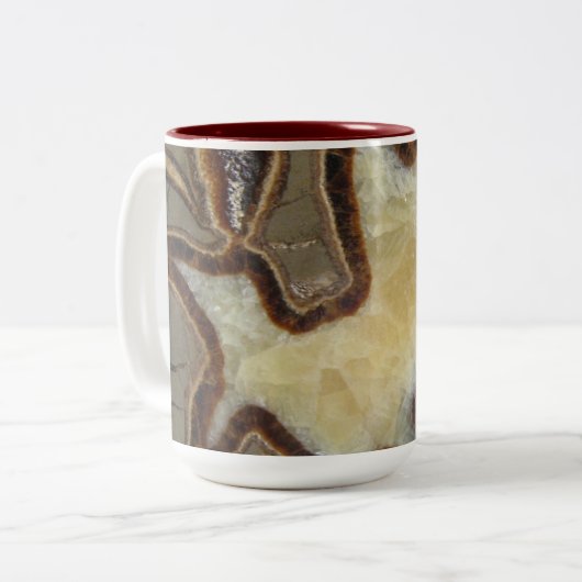 Crystallisiertes Gesteinsdesign Zweifarbige Tasse (Vorderseite Links)