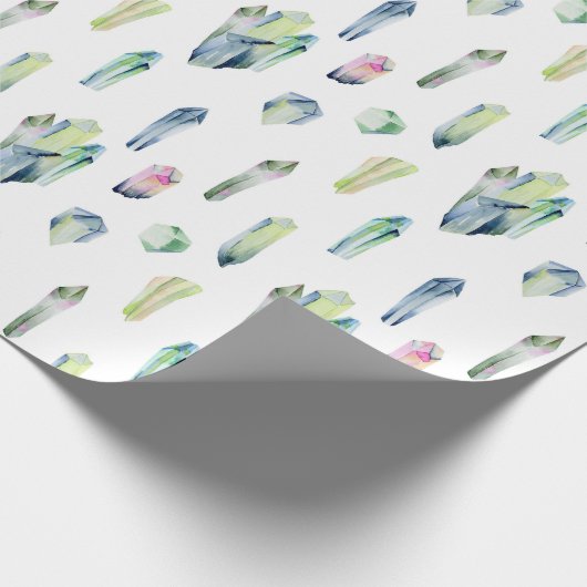 Crystals Blue Lila Green Geschenkpapier (Ecke)
