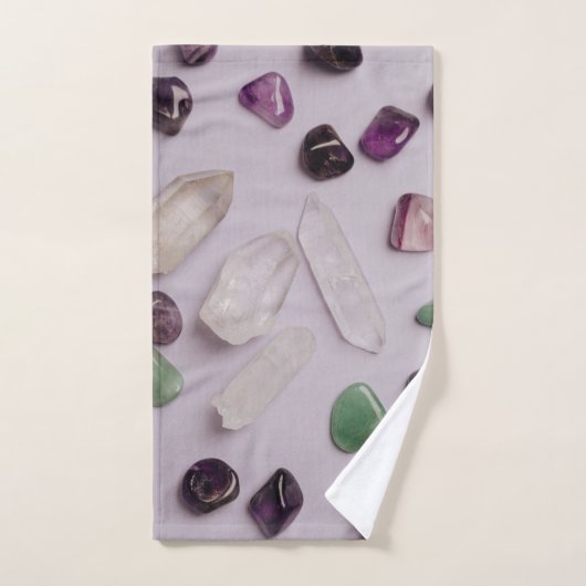 Crystals Gems Energy Vibes Design Badhandtuch Set (Handtuch)