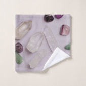 Crystals Gems Energy Vibes Design Badhandtuch Set (Waschlappen)