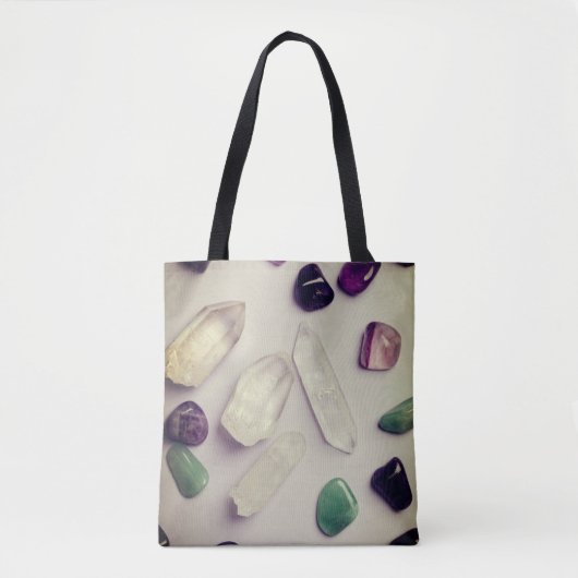 Crystals Gems Yoga Energy Tote Bag Tasche (Vorderseite)