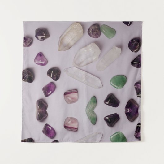Crystals Gems Yoga Energy Wall Art Tapestes Wandteppich (Vorderseite)