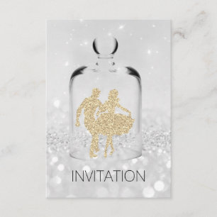 Crystals HoeDown Country Party Gray Gold Glitzer Einladung