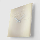 Crystals Infinity Gold Sepia Concept Modern Quadratische Wanduhr (Winkel)