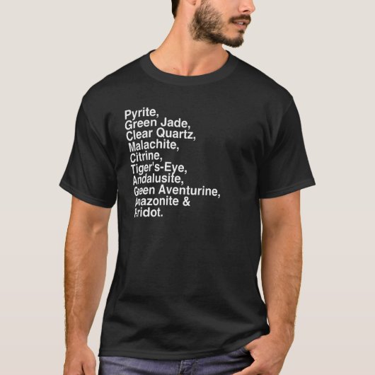 Crystal's List of Powerful Abundance Stones Graph T-Shirt (Vorderseite)