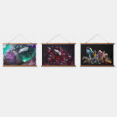 Crystals Ruby Amethyst Gemstones Wandteppich Mit Holzrahmen (Dreifach)