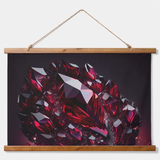 Crystals Ruby Amethyst Gemstones Wandteppich Mit Holzrahmen (Vorderseite 2)