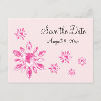 Crystal's Save the Date Postcard (pink) Ankündigungspostkarte