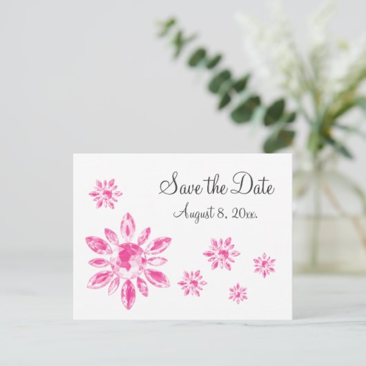 Crystal's Save the Date Postkarte (Stehend Vorderseite)