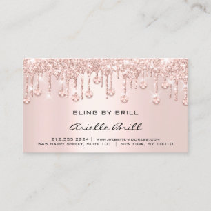 Crystals Tropfen Rose Pink Aftercare Instruktion Visitenkarte