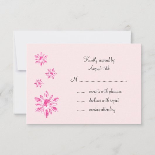 Crystal's Wedding RSVP (pink) Karte (Vorderseite)