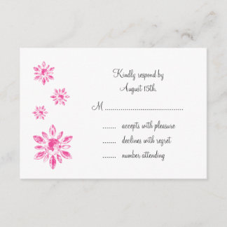 Crystal's Wedding RSVP (weiß) Karte