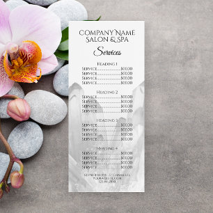 Crystals Wellness-Center Salon Service Menu Werbekarte