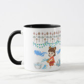 Crystalwasser-Feier schwarz & weiß Tasse (Links)