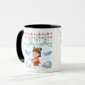 Crystalwasser-Feier schwarz & weiß Tasse (Vorderseite Links)
