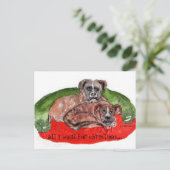 CS. 80 Aquarellmalerei Weihnachtsjungen Postkarte (Stehend Vorderseite)