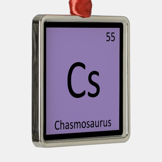 Cs - Chasmosaurus Dinosaur Chemical Element Silbernes Ornament (Rechts)