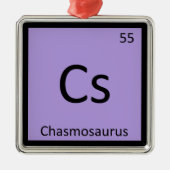Cs - Chasmosaurus Dinosaur Chemical Element Silbernes Ornament (Vorne)