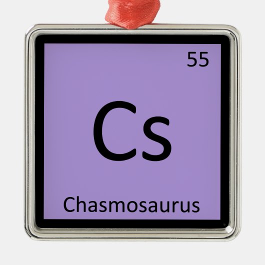 Cs - Chasmosaurus Dinosaur Chemical Element Silbernes Ornament (Vorne)