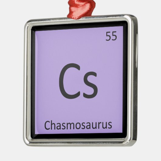 Cs - Chasmosaurus Dinosaur Chemical Element Silbernes Ornament (Links)
