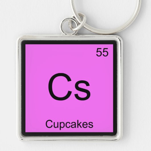 CS — Cupcakes Chemistry Element Symbol Dessert T-S Schlüsselanhänger (Vorne)